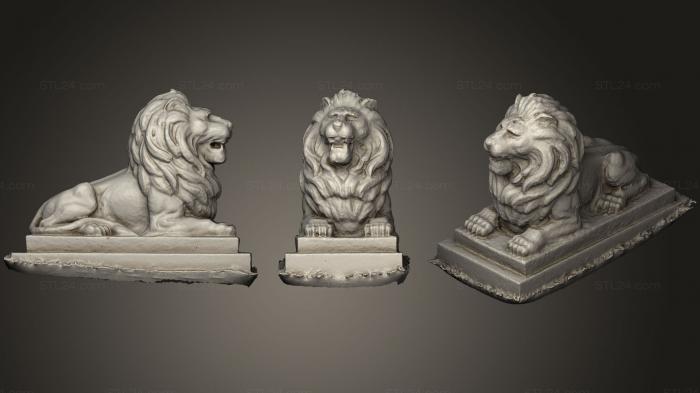 Статуэтки львы тигры сфинксы (Форт Каннинг лайон, STKL_0277) 3D модель для ЧПУ станка